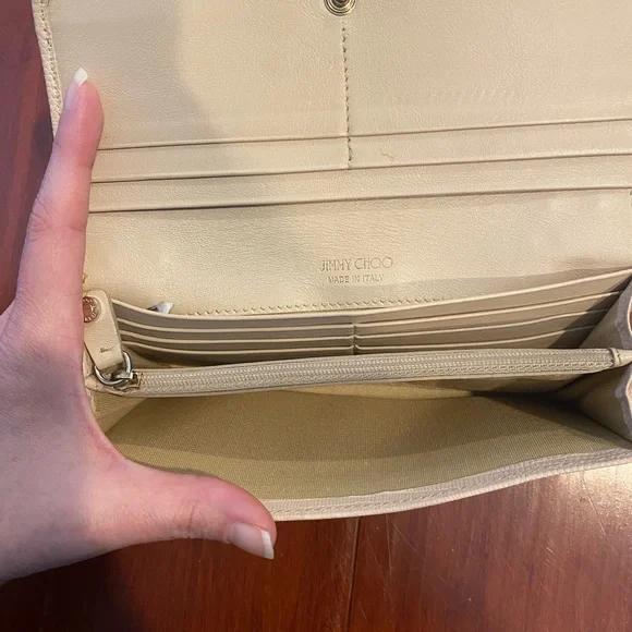 Jimmy Choo Cream Leather Wallet with Star Studs - Picture 9 of 9